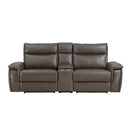 8259RFDB-2CNPWH - (3)Power Double Reclining Love Seat with Center Console and Power Headrests - Furniture Now (CA)