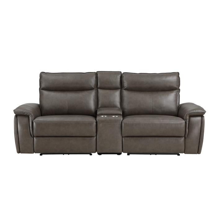 8259RFDB-2CNPWH - (3)Power Double Reclining Love Seat with Center Console and Power Headrests - Furniture Now (CA)