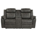 Centeroak Double Reclining Loveseat in Gray 9479BRG-2