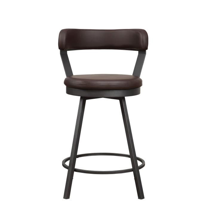 5566-24BR - Swivel Counter Height Chair, Brown - Furniture Now (CA)