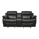 Marille Double Glider Reclining Loveseat with Center Console in Black