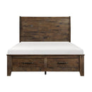 Jerrick (3)California King Sleigh Platform Bed with Footboard Storage