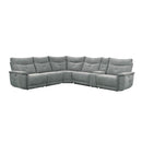 9509DG6LRRRPWH - (6)6-Piece Modular Power Reclining Sectional with Power Headrests and USB Ports - Furniture Now (CA)