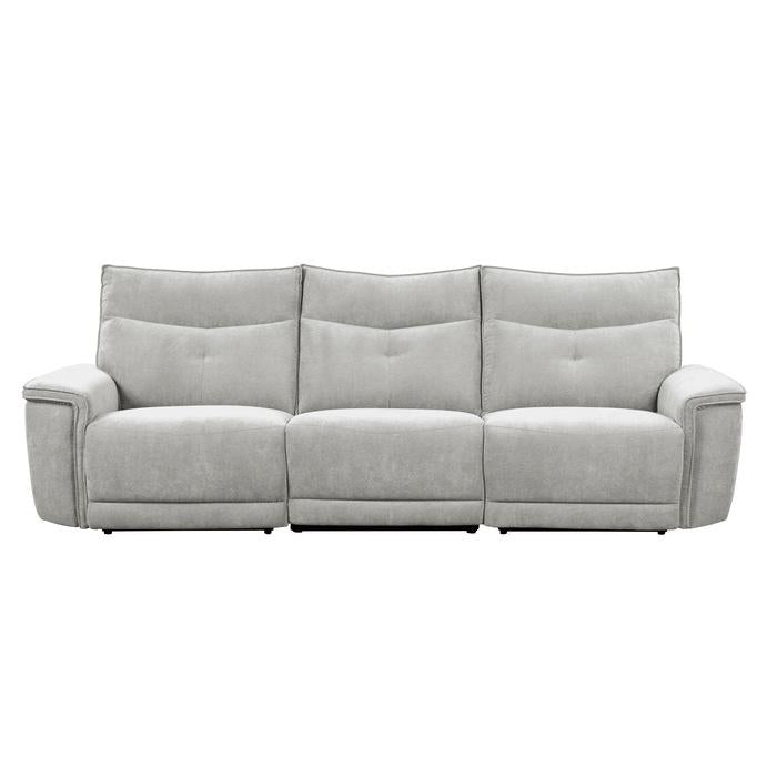 9509MGY-3PWH - (3)Power Double Reclining Sofa with Power Headrests and USB Ports - Furniture Now (CA)