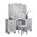 Allura Queen Panel Bed in Silver 1916-1 - Furniture Now (CA)