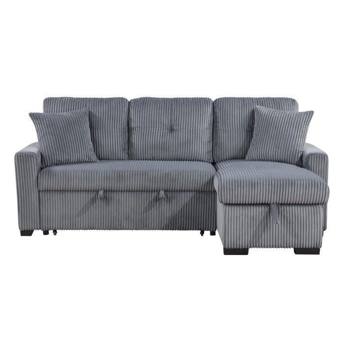 9649DGSC - (3)3-Piece Reversible Sectional with Pull-out Bed and Hidden Storage - Furniture Now (CA)
