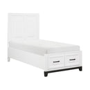 1450WHT-1-Youth (3) Twin Platform Bed with Footboard Storage - Furniture Now (CA)