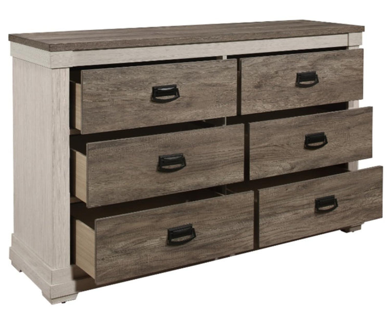 Arcadia Dresser in White & Weathered Gray 1677-5 - Furniture Now (CA)