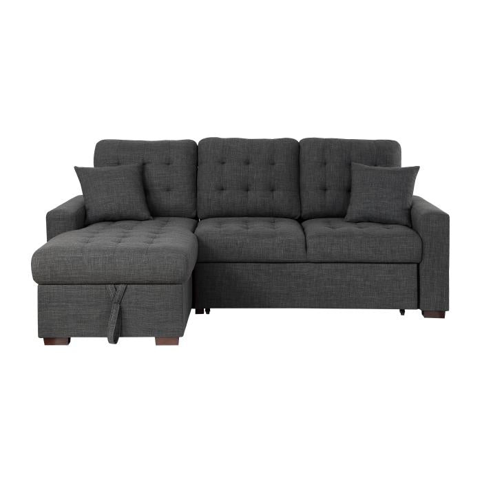 9916DG2LCRL - (2)2-Piece Sectional with Pull-out Bed and Left Chaise with Hidden Storage - Furniture Now (CA)