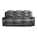 9470GY-3 - Double Reclining Sofa with Center Drop-Down Cup Holders - Furniture Now (CA)
