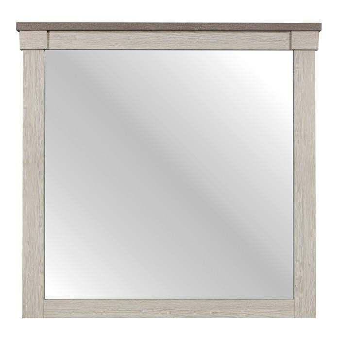 Arcadia Mirror in White & Weathered Gray 1677-6 - Furniture Now (CA)