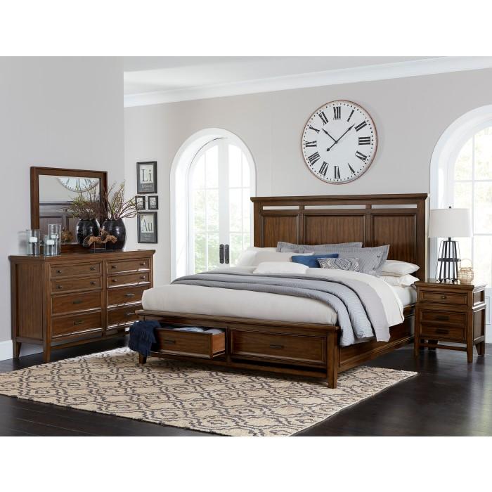 Frazier Park (3)California King Platform Bed with Footboard Storage - Furniture Now (CA)