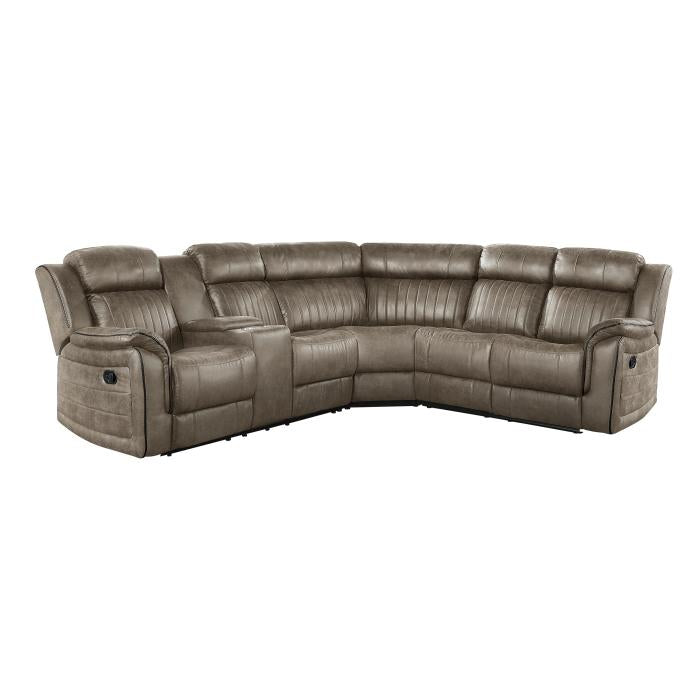 9479SDBSC - (3)3-Piece Reclining Sectional with Left Console - Furniture Now (CA)