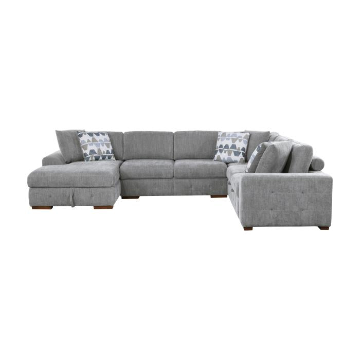 9624GY42RLC - (4)4-Piece Sectional with Left Chaise - Furniture Now (CA)
