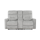 9610GY-2 - Double Reclining Love Seat with Center Console - Furniture Now (CA)