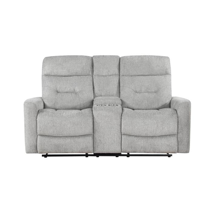 9610GY-2 - Double Reclining Love Seat with Center Console - Furniture Now (CA)