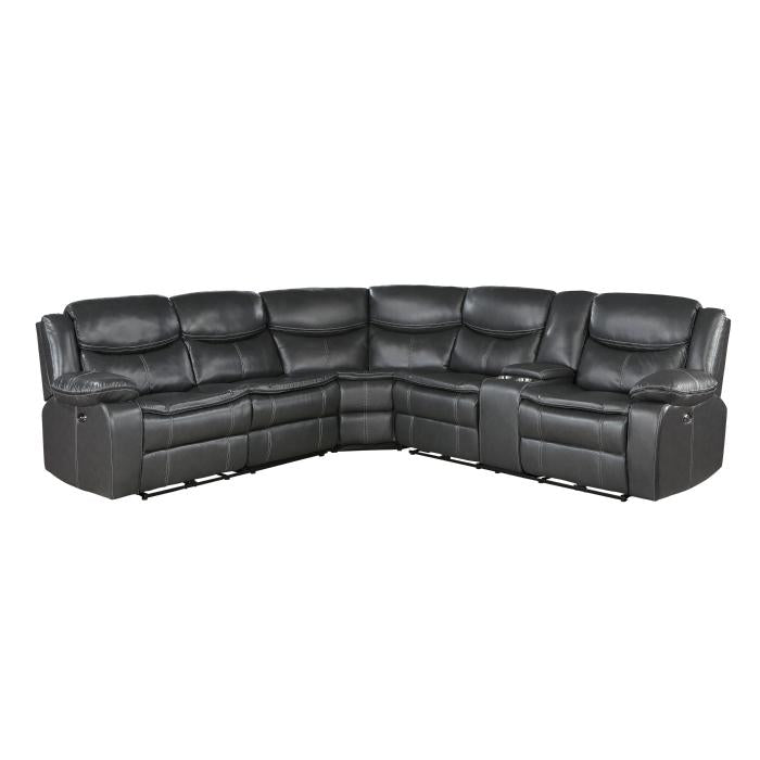 8528DGSCPW - (3)3-Piece Power Reclining Sectional with Right Console - Furniture Now (CA)