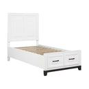 1450WHT-1-Youth (3) Twin Platform Bed with Footboard Storage - Furniture Now (CA)