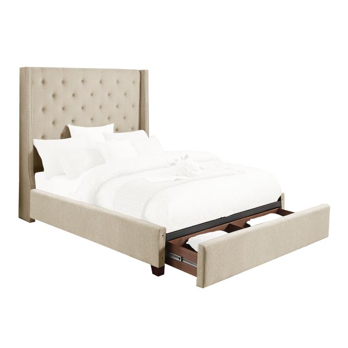 5877BE-1DW - (3)Queen Platform Bed with Storage Footboard - Furniture Now (CA)