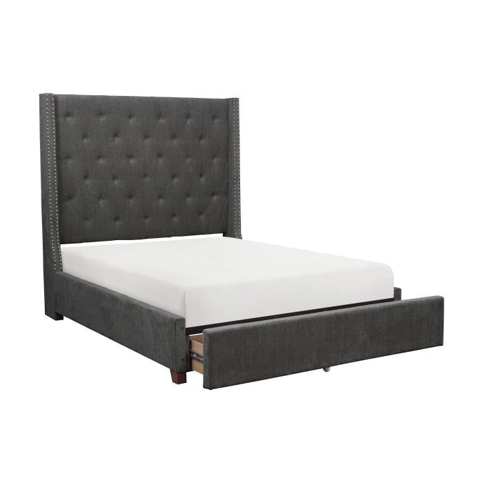 5877FGY-1DW - (3)Full Platform Bed with Storage Footboard - Furniture Now (CA)