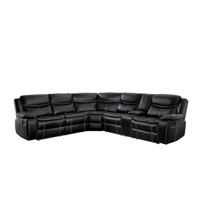 8230BLKSC - (3)3-Piece Sectional with Right Console - Furniture Now (CA)