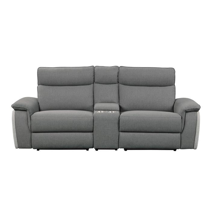 8259DG-2CNPWH - (3)Power Double Reclining Love Seat with Center Console and Power Headrests - Furniture Now (CA)