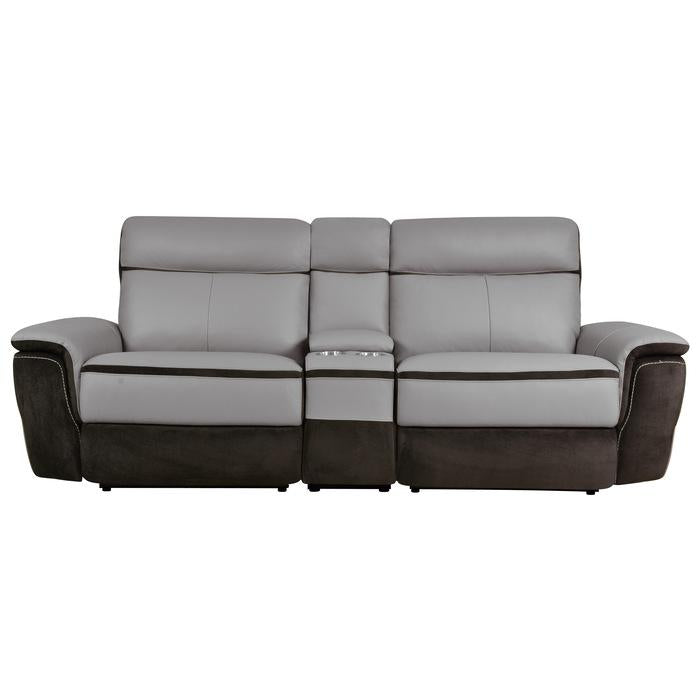 8318-2CNPW - (3)Power Double Reclining Love Seat with Center Console - Furniture Now (CA)