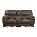 8517BRW-2PW - Power Double Reclining Love Seat with Center Console - Furniture Now (CA)