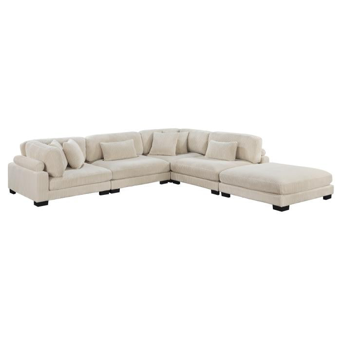 8555BE5OT - (5)5-Piece Modular Sectional with Ottoman - Furniture Now (CA)