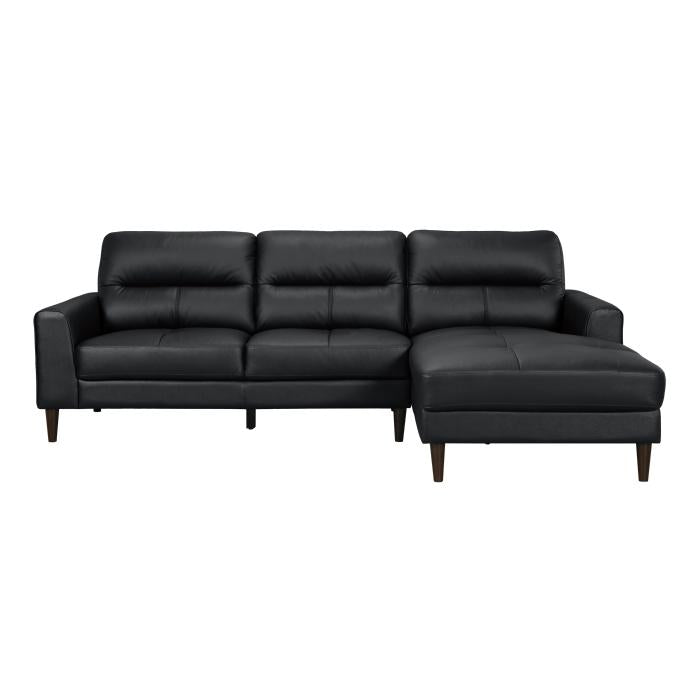 8566BLKSC - 2-Piece Sectional with Right Chaise - Furniture Now (CA)