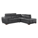 8567GYSC - (2)2-Piece Sectional with Pull-out Bed and Right Chaise with Hidden Storage, Adjustable Headrests - Furniture Now (CA)