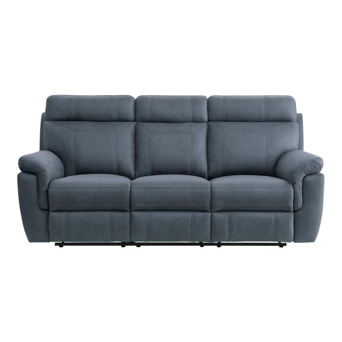 9301BUE-3 - Double Reclining Sofa with Center Drop-Down Cup Holders - Furniture Now (CA)