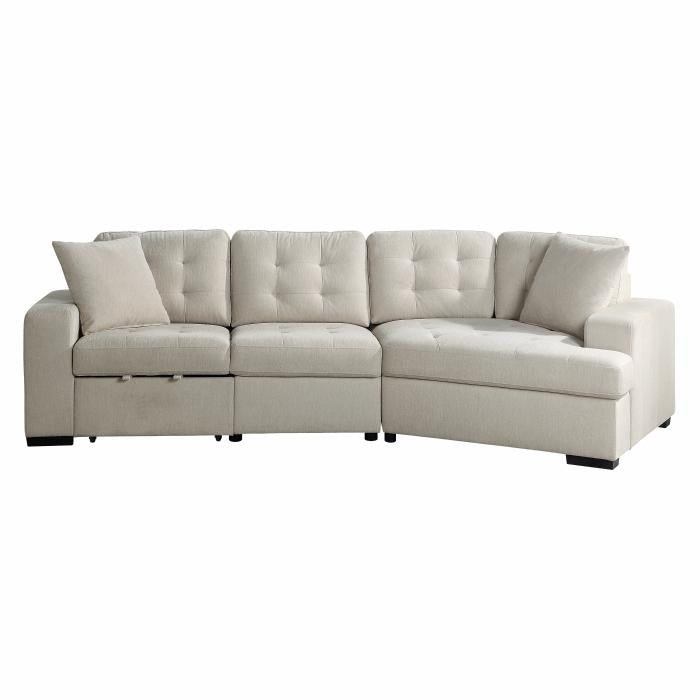 9401BEG22LRU - (2)2-Piece Sectional with Pull-out Ottoman - Furniture Now (CA)