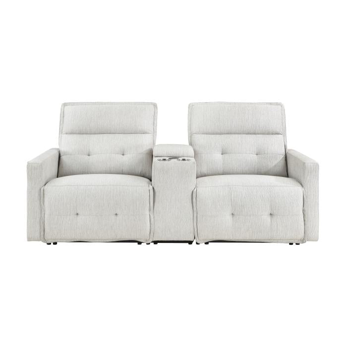 9444HMP-2CNPWH - (3)Power Double Reclining Love Seat with Center Console and Power Headrests - Furniture Now (CA)