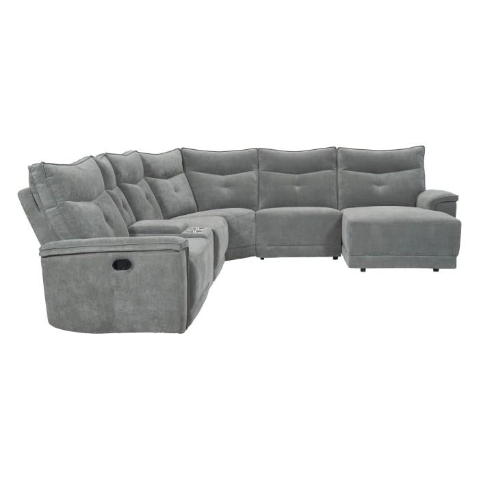 9509DG6LR5R - (6)6-Piece Modular Reclining Sectional with Right Chaise - Furniture Now (CA)