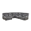 9579GRY6LCRRPW - (6)6-Piece Power Reclining Sectional with Left Chaise - Furniture Now (CA)