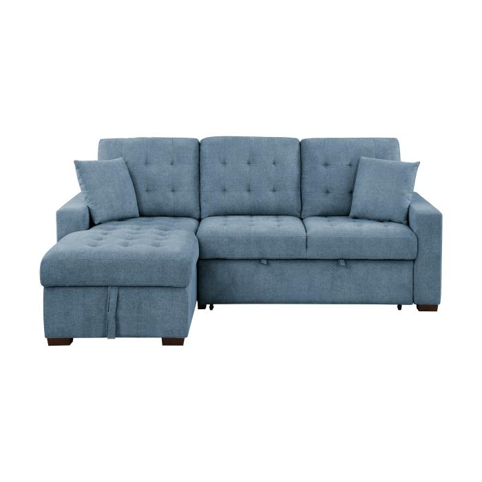 9816BU2LCRL - (2)2-Piece Sectional with Left Chaise, Pull-out Bed and Hidden Storage - Furniture Now (CA)