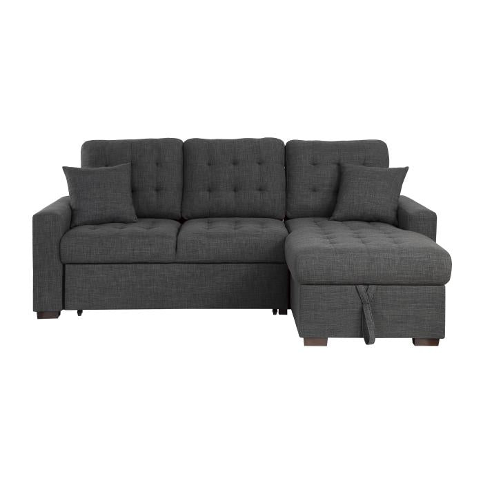 9916DGSC - (2)2-Piece Sectional with Pull-out Bed and Right Chaise with Hidden Storage - Furniture Now (CA)