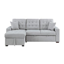 9916GY2LCRL - (2)2-Piece Sectional with Pull-out Bed and Left Chaise with Hidden Storage - Furniture Now (CA)