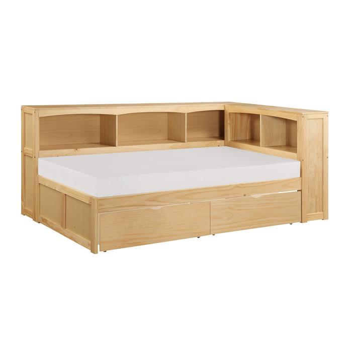 B2043BC-1BCT - (4) Twin Bookcase Corner Bed with Storage Boxes - Furniture Now (CA)