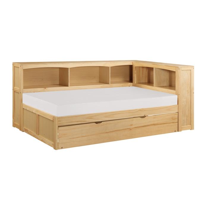 B2043BC-1BCR - (4) Twin Bookcase Corner Bed with Twin Trundle - Furniture Now (CA)