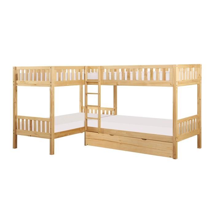 B2043CN-1R - (4) Corner Bunk Bed with Twin Trundle - Furniture Now (CA)