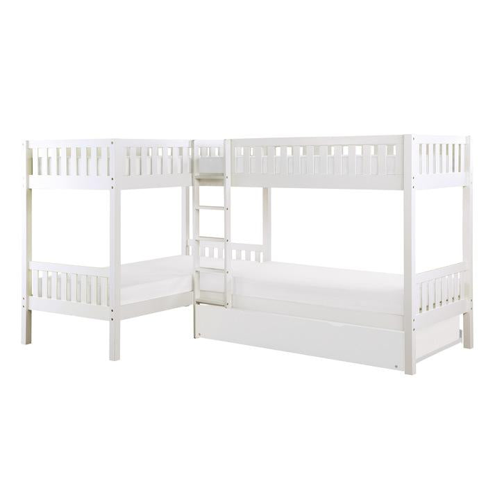 B2053CNW-1R - (4) Corner Bunk Bed with Twin Trundle - Furniture Now (CA)