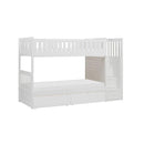B2053SBW-1T - (5) Twin/Twin Step Bunk Bed with Storage Boxes - Furniture Now (CA)