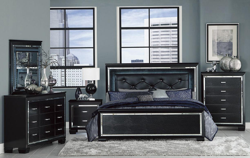 Allura Full Panel Bed in Black 1916FBK-1 - Furniture Now (CA)