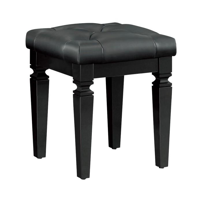 Allura Vanity Stool in Black 1916BK-14 - Furniture Now (CA)