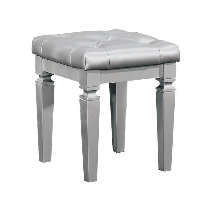 Allura Vanity Stool in Silver 1916-14 - Furniture Now (CA)