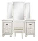 Allura Vanity Stool in White 1916W-14 - Furniture Now (CA)