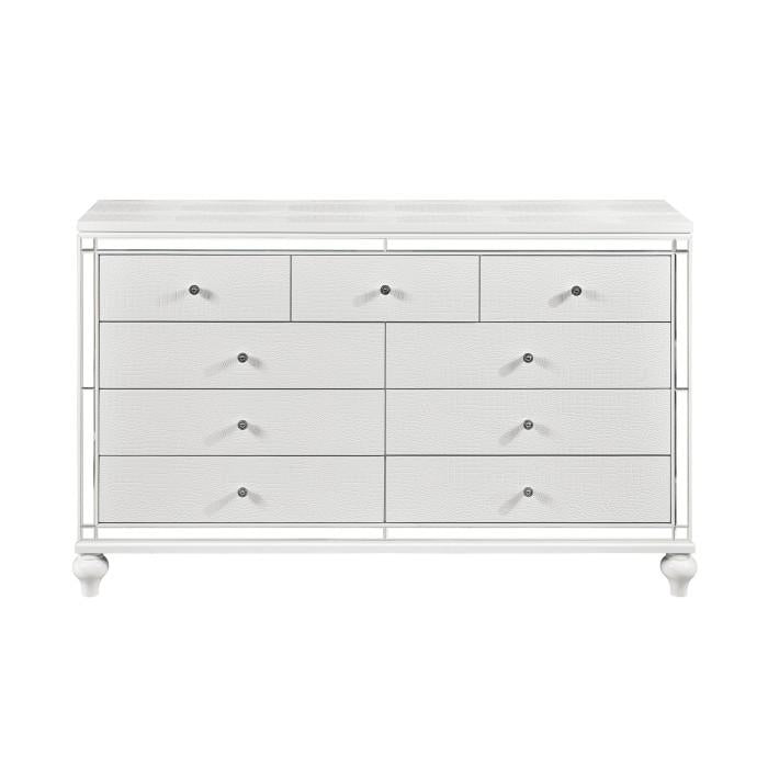 Alonza 9 Drawer Dresser in White 1845-5 - Furniture Now (CA)