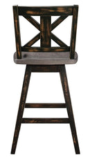 Amsonia Swivel Counter Height Chair in Gray and Black (Set of 2) - Furniture Now (CA)